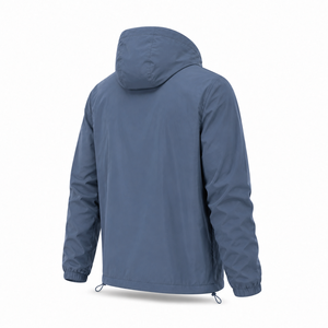 Veste coupe-vent à capuche pour homme personnalisée, polyester léger, résistant à l'eau, randonnée en plein air, décontractée, OEM ODM, étiquette privée, vente en gros - Product Image 4