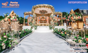 Top boda madera tallada Padmavati Mandap Reino Unido Maharani boda tallada a mano madera Mandap impresionante ceremonia India Mandap de madera - Product Image 6