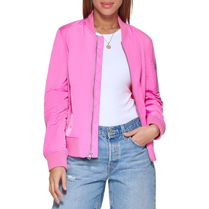 Chaqueta universitaria personalizada de alta calidad para mujer, bombardero de lana transpirable, ajustada, Color sólido, algodón al por mayor, opciones personalizables - Product Image 1