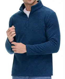 पुलवर आकस्मिक खेल शीर्ष नरम खिंचाव एथलेटिक पुरुषों की खेल शर्ट 1/4 ज़िप फ्लेक्स लंबी आस्तीन स्वेटर