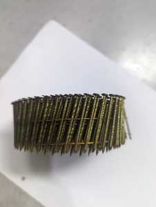 Cabeza redonda 1-1/4 "A 3" Anillo de revestimiento de vinilo amarillo de 15 grados/Vástago de tornillo Clavos de marco de bobina intercalada de alambre - Product Image 5