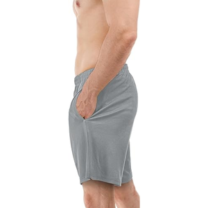 Pantalones cortos ligeros para correr en el gimnasio de poliéster a precio barato para hombre, pantalones cortos de entrenamiento para correr con logotipo personalizado de Color gris - Product Image 3