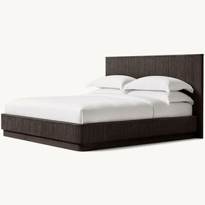 เฟอร์นิเจอร์ห้องนอนไม้สไตล์โบราณไม้เนื้อแข็งขนาดคิงไซส์โครงเตียงสำหรับบ้านและโรงแรม - Product Image 6