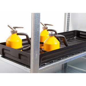 Piccola vasca di contenimento in polietilene (PE) elettricamente conduttivo, 20 litri, 995 x 395 x 90 mm - Product Image 3
