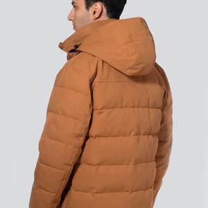 Veste d'hiver épaisse et chaude pour homme, couleur unie, tissée, avec capuche, logo personnalisé, service OEM en gros - Product Image 4