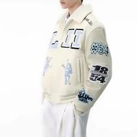 Veste universitaire slim pour homme, 100 % coton, col montant, logo frontal, design uni, service OEM/ODM personnalisé de haute qualité, vente en gros