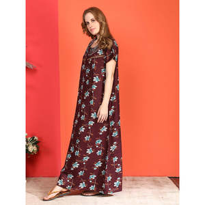 Evolove-Chemise de nuit Alpine mignonne pleine longueur, poche latérale, décolleté, broderie tissée, taille élastique, douce et confortable, dessin animé ODM Oem - Product Image 5