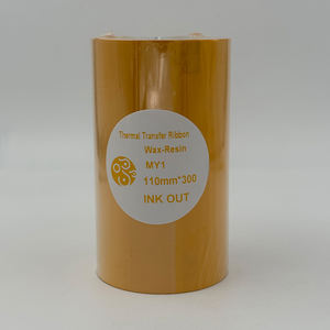 Guangdong Hangzhou fournisseur 110x300 110mm X 300m Premium 110 <span class=keywords><strong>300</strong></span> Ttr imprimante d'étiquettes noires impression ruban de cire de transfert thermique - Product Image 6