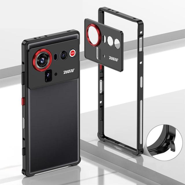 For ZTE nubia Z80 Ultra Metal Frame Heat Dissipation Phone Case with Camera Guard Ring(Black)