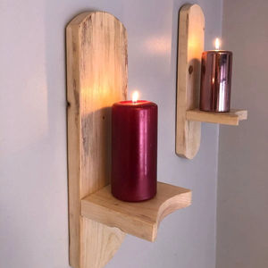 Apliques de Pared Decorativos de Madera para Velas, Adornos Artísticos para Colgar en la Pared, Hermosos, Hechos a Mano, Únicos, Rústicos y Elegantes para el Hogar - Product Image 1