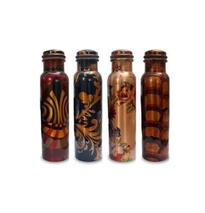 Bouteille d'eau de yoga en cuivre élégante classique imprimée de différentes couleurs et conception de bouteille d'eau imprimée prix le plus bas - Product Image 1