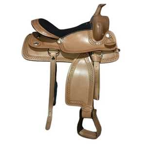 Selle en cuir de cheval de course Western Barrel de qualité supérieure légère et durable et conçue pour la vitesse et la performance - Product Image 1