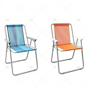 Sedia da Spiaggia con Telaio in Acciaio, Resistente e Confortevole, Arredo Esterno Portatile per Hotel e Spiagge - Product Image 3