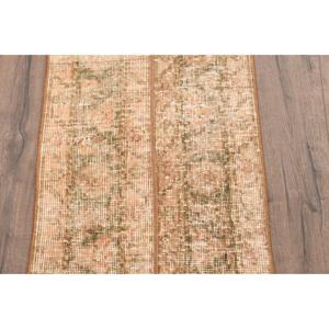 Turkish Runner Rug, 1.5x6.5 ft Vintage Rug, <b>Brown</b> <b>Wool</b> Rug - Product Image 3