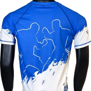 Camisa de compresión de Jiu Jitsu No Gi de manga corta para hombre con el mejor diseño de impresión de logotipo hecho de fábrica personalizado al por mayor 100% - Product Image 4