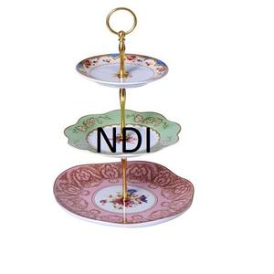 Mesa de cena con acabado de níquel, centros de mesa, soporte de pastel de Metal, diseñador redondeado, taza de 2 niveles, servidor de pastel, soporte de pastel plegable - Product Image 5