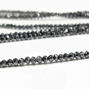 Perles en pierre naturelle diamant noir perles en vrac pour la fabrication de bijoux et l'artisanat perles de diamant Rondelle à facettes de haute qualité 2-3mm - Product Image 2