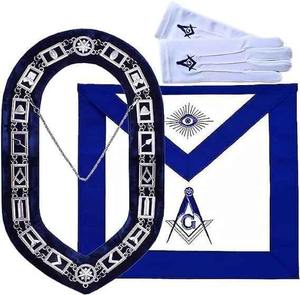 Blue Lodge Master Mason Tablier Derniers travaux de broderie avec point de croix et couture Premium Masonic Regalia - Product Image 1