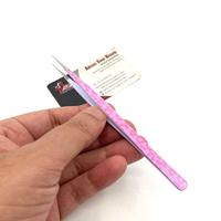 Pince à épiler isolante longue et droite de 14 cm, motif léopard rose, impression de logo personnalisée, service OEM Slim Boot Tim