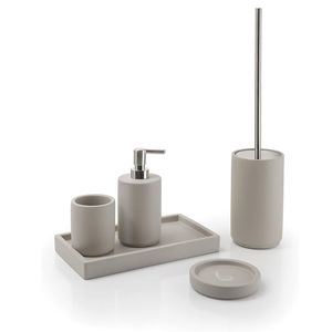 Porta scopino da bagno Free-Standing serie Procida Color cemento grigio con ciuffo di setola ciuffo accessori da bagno - Product Image 4