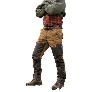 กางเกงผ้าแคนวาสสีสองด้านสำหรับผู้ชายมีซิป & กระดุมปิดด้านหน้า, ด้านข้าง, ด้านหลังมีกระเป๋าเข็มขัดมีห่วงติดด้านใน - Product Image 3