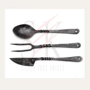 Juego de 4 cubiertos de acero inoxidable, utensilios de cocina ideales, mesa, uso doméstico, Hotel, cubiertos con acabado plateado, mango de 2 colores - Product Image 6