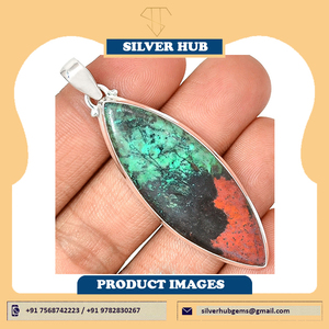 Bisel de forma de marquesa de alta calidad Adorable 925 Sterling Silver Cuprite Blend Colgante de piedras preciosas hecho a mano para la venta - Product Image 5