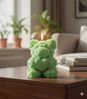 Bougie en forme d'ours en peluche personnalisée avec boîte/étiquette, bougie parfumée de luxe, étiquette personnalisée, cadeau de retour d'anniversaire, Saint-Valentin