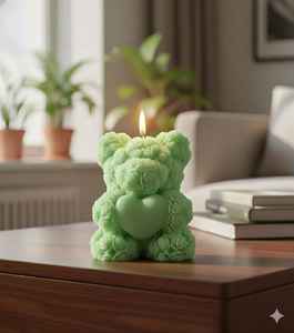 Bougie en forme d'ours en peluche personnalisée avec boîte/étiquette, bougie parfumée de luxe, étiquette personnalisée, cadeau de retour d'anniversaire, Saint-Valentin - Product Image 4