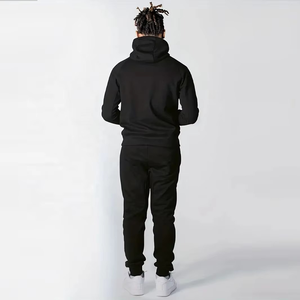 Ensemble de survêtement de jogging tendance pour homme, survêtement d'entraînement léger à capuche avec veste zippée et pantalon, ensemble de 2 pièces pour la salle de sport et le fitness, 100% coton - Product Image 3