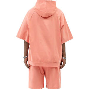 Nouveau survêtement en molleton de coton deux pièces grande taille pour homme, streetwear, manches courtes, respirant, séchage rapide, sweat-shirt et short - Product Image 4