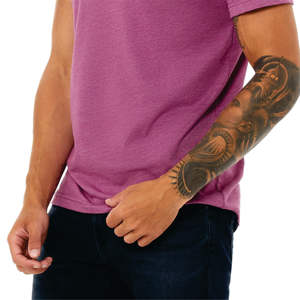 Camiseta OEM unisex Heather Magenta CVC-52% Airlume algodón, 48% Poly, 4,2 oz, manga corta - Product Image 5