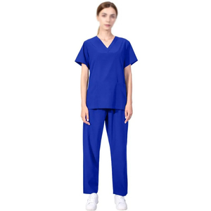 Conjunto de exfoliación tejida para mujer Spa Doctor-Uniformes quirúrgicos de enfermería Top y pantalón clínico transpirable con color personalizado - Product Image 3