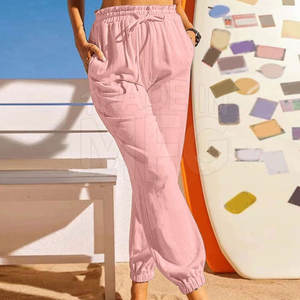 2024 Latest Design <b>Women's</b> <b>Trousers</b> High Quality Cotton Mid Waist Breathable and Comfortable to Wear Fashionable <b>Loose</b> Fit - Product Image 5