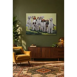 Impression sur toile Fida Hound Pack sur fond de prairie verte - Product Image 3