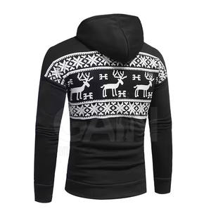 Vente en gros de service OEM sweats à capuche de Noël en coton mélangé meilleure conception sweats à capuche de Noël légers de couleur unie pour hommes en stock - Product Image 4