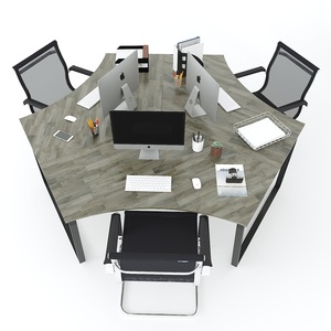 SFTC008-Contemporary 3-Seater <b>Corner</b> 120 Degree Wood Rubber Wood Equilateral Triangle Leg Iron Contemporary Design Style - Product Image 2