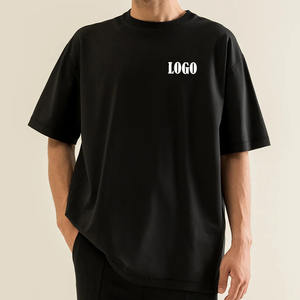 Boxy Hombres Custom Heavy 100% Camiseta de algodón Oversize Mock Neck Blank Heavyweight Boxy Camisetas - Product Image 4