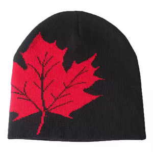 Bonnet d'hiver unisexe de haute qualité Logo personnalisé Patch en cuir brodé en gros Bonnet en tricot de couleur chinée Toque avec logo tissé - Product Image 2