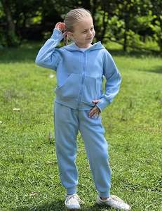 Ensemble de sweat-shirt en polaire pour filles, de haute qualité, respirant, deux pièces, sweat-shirt et survêtement pour enfants, vêtements d'extérieur - Product Image 1