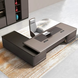 modern wood manager <b>desk</b> luxury ceo executive table high end commercial office furniture solid wood mdf boss workstationPremium - Product Image 5