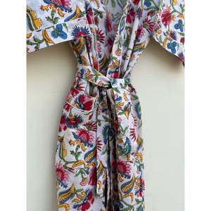 Bestseller - Robe kimono en coton léger à fleurs - Vêtement de nuit doux pour femmes - Pour la maison - Motif animalier - Product Image 5