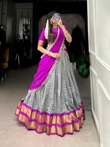 Lehenga Choli de Alta Calidad Hecho a Mano con Bordado Elaborado, Elegante, Estilo Indio-Pakistaní, para Fiestas, Sin Arrugas, para Todas las Temporadas - Product Image 4