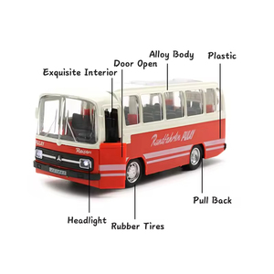 Popular 1:32 Scale <strong>Red</strong> Green Blue Orange Luxury Diecast Classic <strong>Bus</strong> Alloy Car Sound Light Kids <strong>Toy</strong> Metal Diecast Car <strong>Toys</strong> - Product Image 2