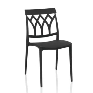 Made in Italy projetam plástico inovador Plástico resistente UV e polipropileno reciclável Preto jantando a cadeira para a mobília home