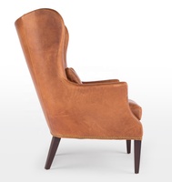 Meubles au design de luxe, canapé une place en similicuir à dossier haut, canapé-chaise avec pied en bois, canapé de salon