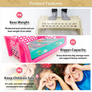 Estante apilable de plástico de 4 niveles de calidad del proveedor de Malasia Solución de almacenamiento saludable no tóxica más elegida - Product Image 3