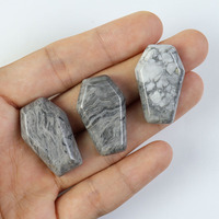 Nouvelles pierres précieuses naturelles en vrac, forme de couvercle de cercueil miniature, agate améthyste, sculptées à la main pour la fabrication, 3 cm 2 cm