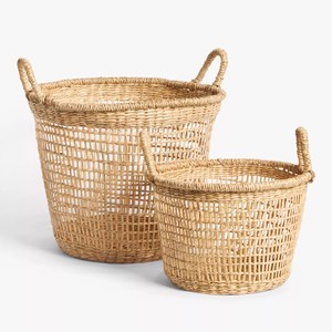 <b>Seagrass</b> <b>Storage</b> <b>Basket</b> Sustainable Natural Material Kitchen Organizer Food Container Set of 2 <b>Baskets</b> With Different Sizes - Product Image 2