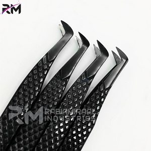 แหนบต่อขนตา RMI แบบกำหนดเอง/คุณภาพสูง สีดำพลาสมา ปลายแหลม 45 องศา ด้ามจับเพชร ชุดแหนบ - Product Image 4